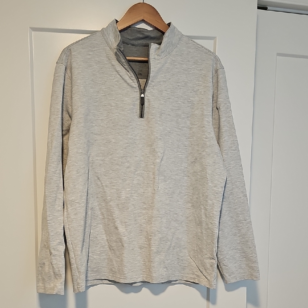 Mizzen+Main Light Gray Zip-Up Sweater